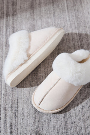 Faux Fur Round Toe Slippers